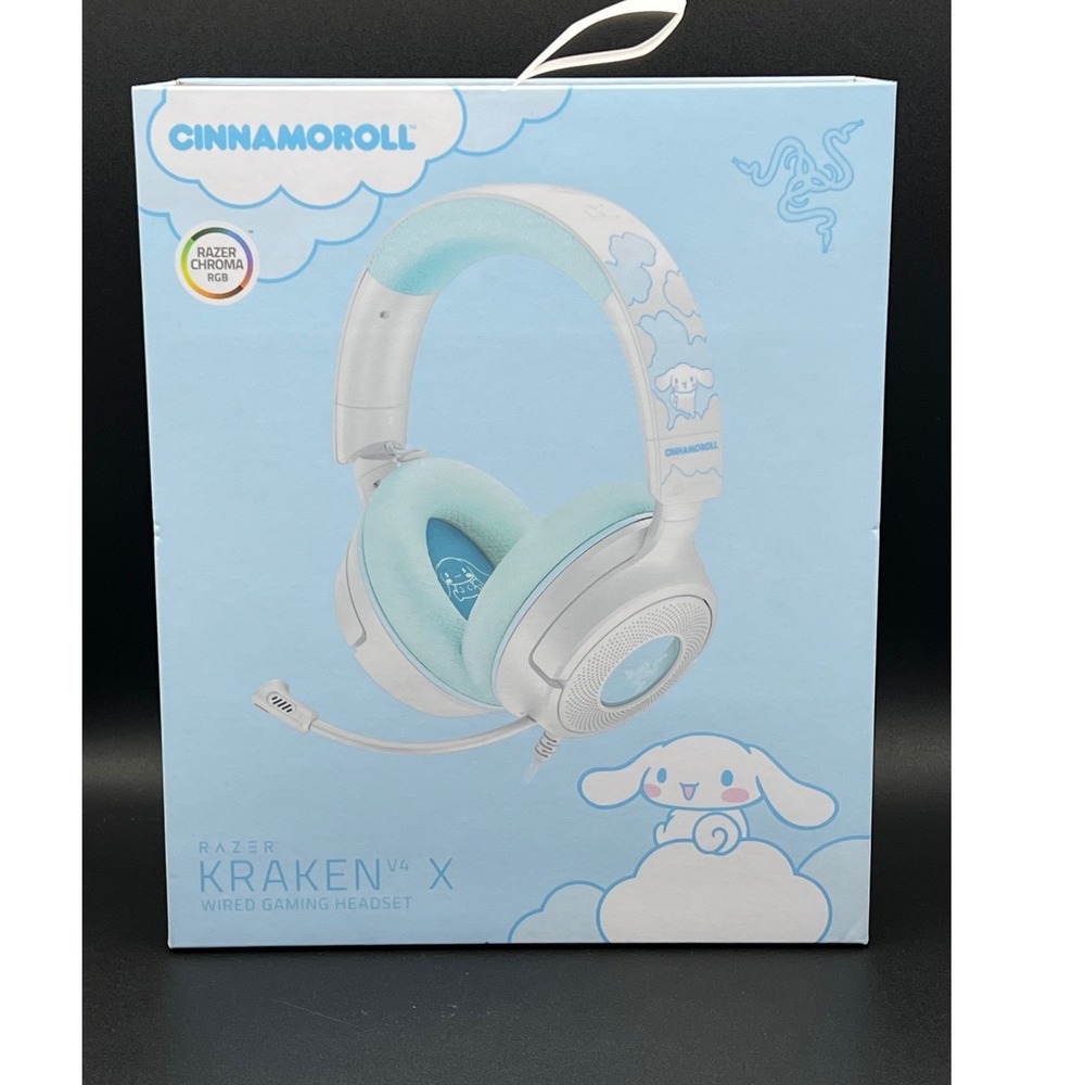 Razer Kraken V4 X Wired Gaming Headset Sanrio Cinnamoroll Edition Blue White RGB